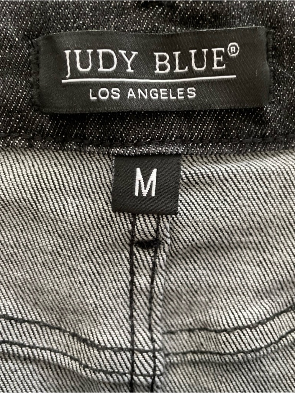 Judy Blue Washed Black Denim Mini Skirt with Raw Hem - Picture 6 of 9